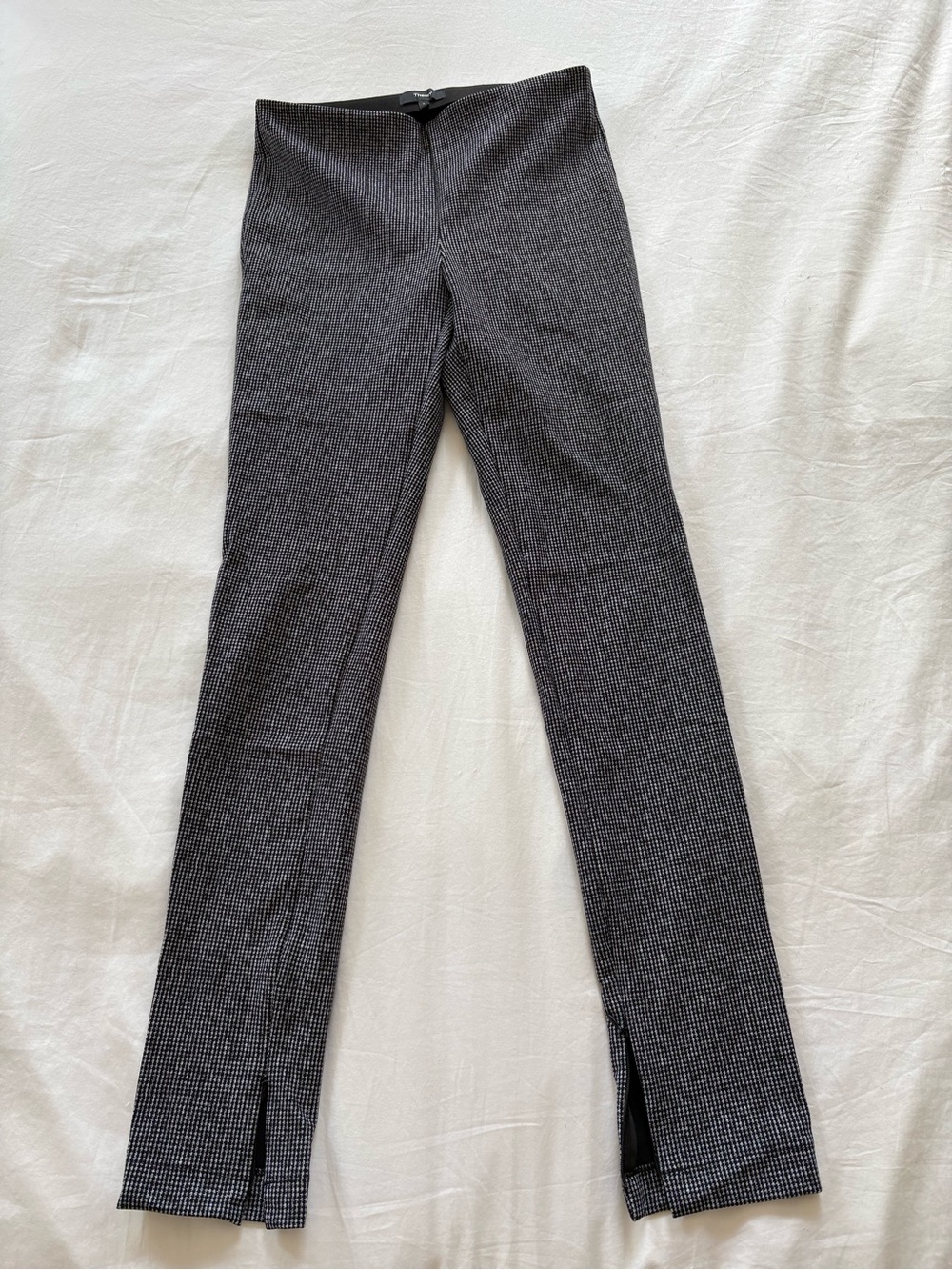 Theory Women's Black & White Houndstooth Slim Ankle Pants